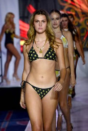 Lauris Couture Black & Gold Bikini Swimsuit Mini Logo