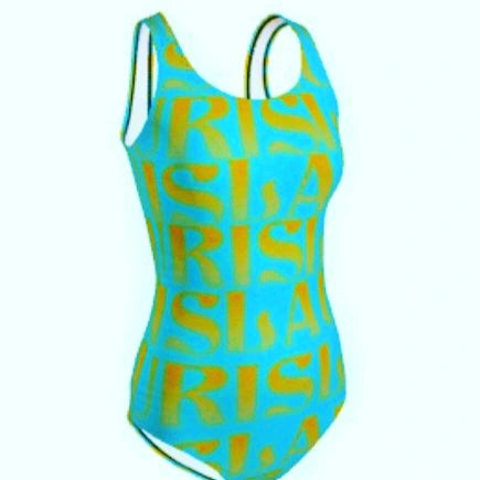 Lauris Couture Halter Swimsuit Light Blue