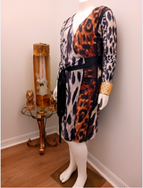Lauris Couture Leopard Print Wrap Dress