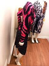 Lauris Couture Pink and Black Animal Print Wrap Dress