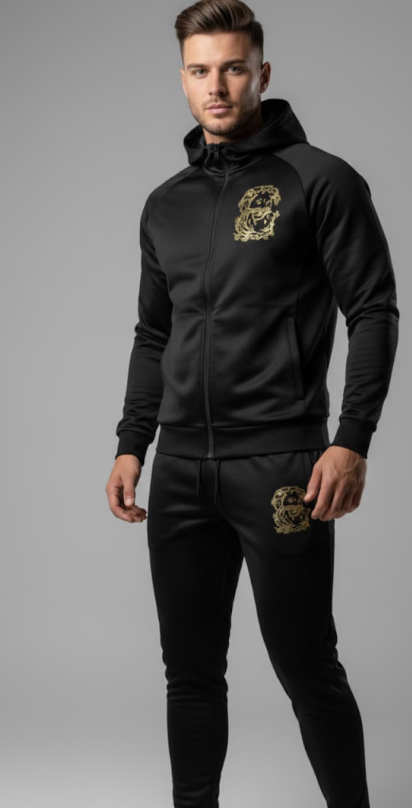 Lauris Couture Men's Black Tracksuit Pants