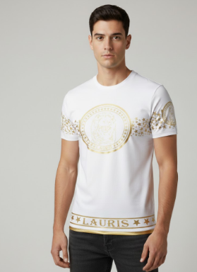 Lauris Couture Logo & Stars Male T-Shirt
