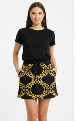 Lauris Couture Gold Wave Mini Skirt