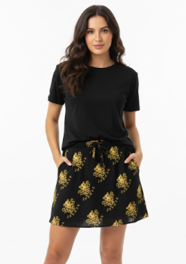 Lauris Couture Mini Logo Skirt