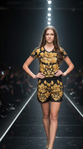 Lauris Couture Gold Leaf Shorts