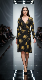 Lauris Couture Small Logo Wrap Dress