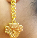 Lauris Couture Gold Logo Earrings